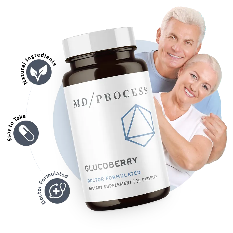 GlucoBerry natural blood sugar support supplement bottle